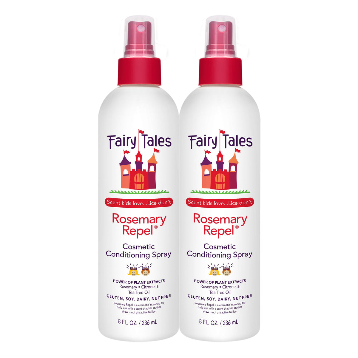 Fairy Tales Rosemary Repel Daily Kids Conditioning Spray – 8 oz x 2 | Gentle Detangling with Herbal Scent