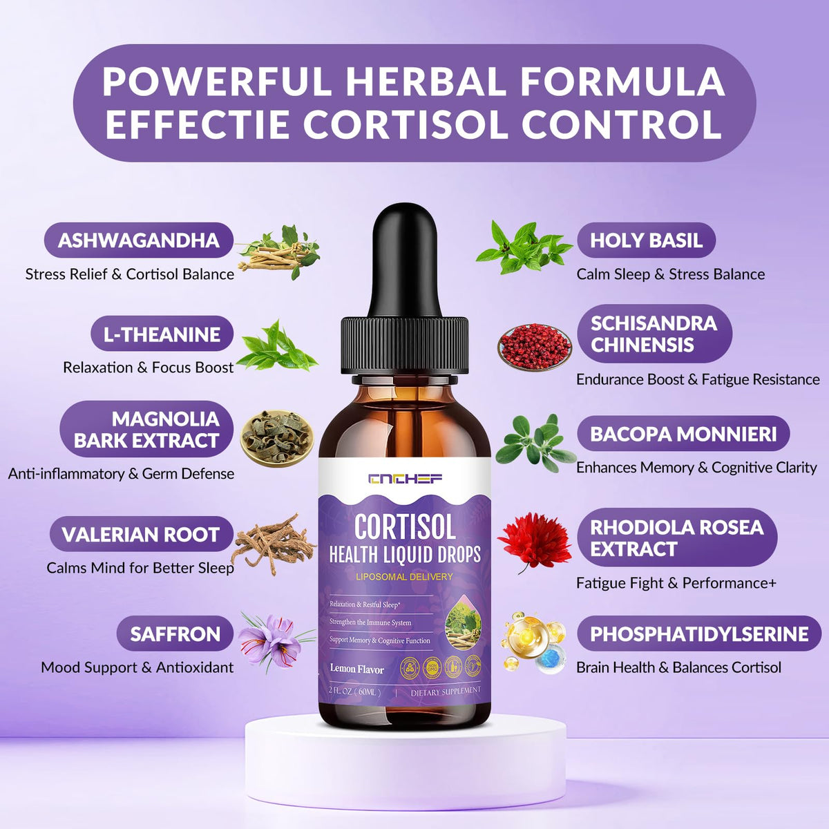 Cortisol Support Liquid Drops 2 fl oz β Hormone Balance, Sleep & Mood