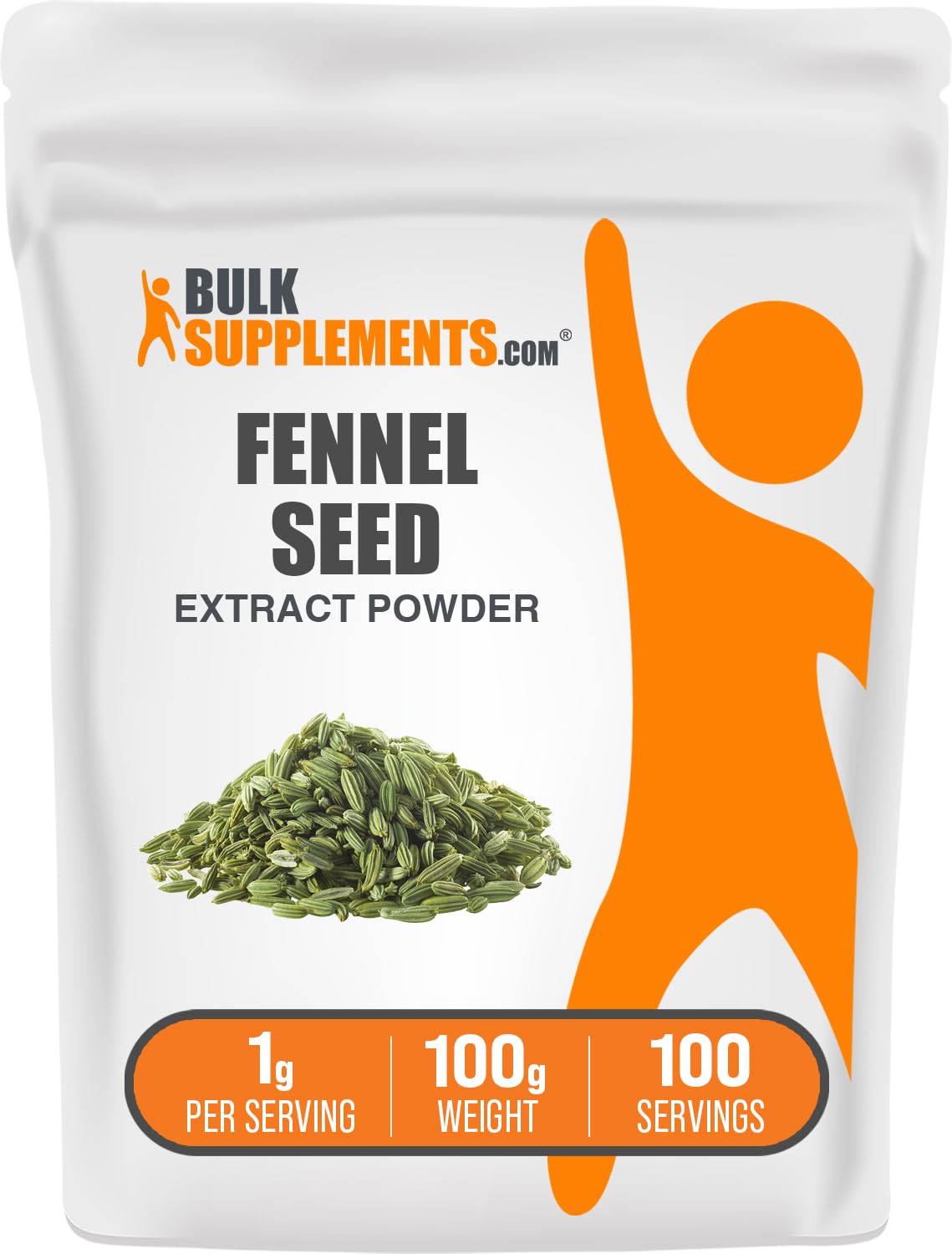 مسحوق مستخلص بذور الشمر - نباتي وخالي من الغلوتين، 100 جرام | BulkSupplements