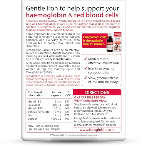 Feroglobin Vitabiotics Organic Iron & Mineral Capsules β 30 Capsules