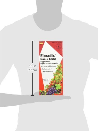 Floradix Iron & Herbs β Liquid Iron Supplement with Vitamin C & B Complex | 23.7 fl oz