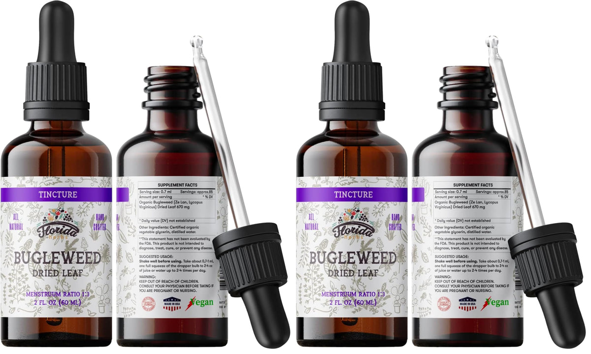 Florida Herbs Bugleweed Tincture - Organic Bugleweed Extract, Non-GMO, 2 oz Pack of 2