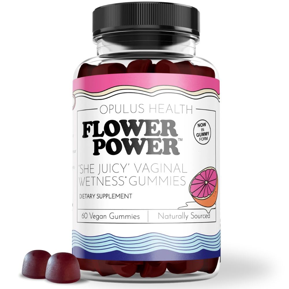 Flower Power She Juicy Gummies β Vegan Vaginal Moisturizer, Sugar-Free, Blueberry Flavor