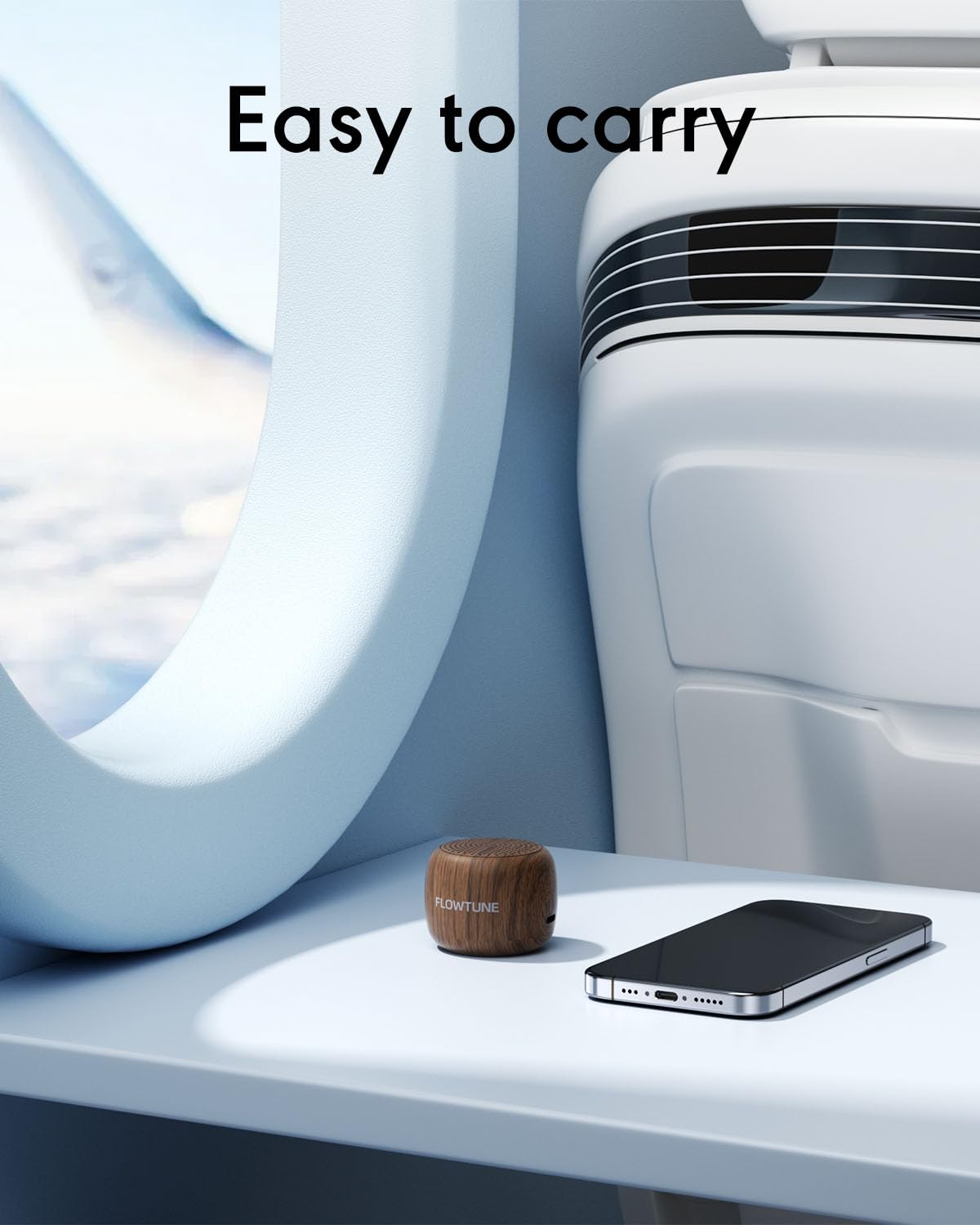 Flowtune Mini Portable White Noise Machine β 18 Sleep Sounds, 6H Timer, Wood Grain