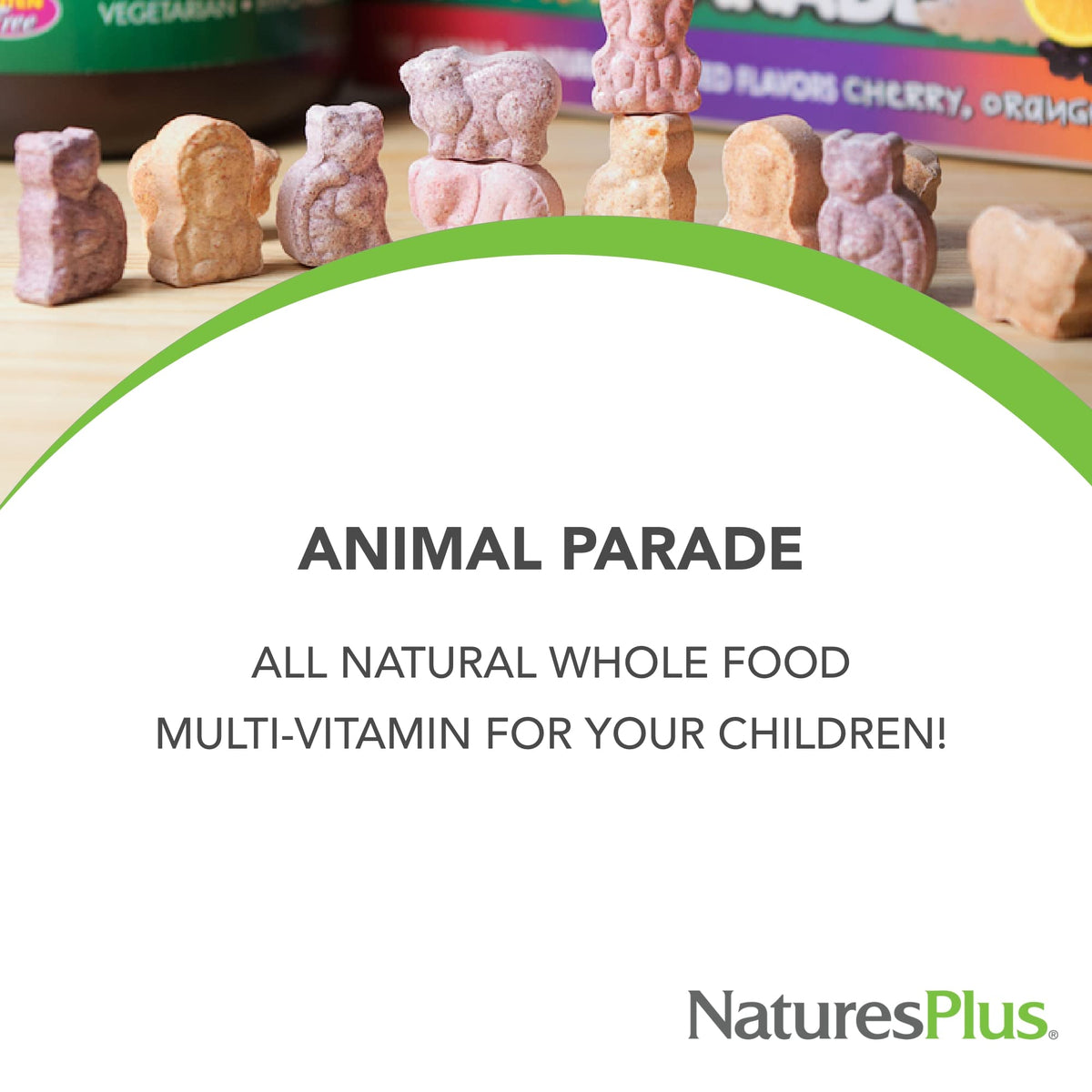 Natures Plus Animal Parade Kids Multivitamin β Watermelon Chewables, 90 Tablets, Vegetarian & Gluten Free, 45 Servings