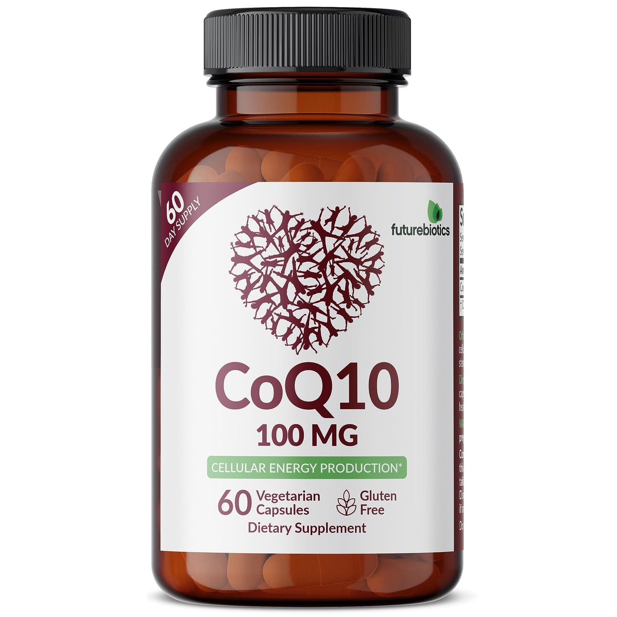 Futurebiotics CoQ10 100 ملجم – إنتاج الطاقة الخلوية | 60 كبسولة نباتية | خالٍ من الجلوتين ونباتي