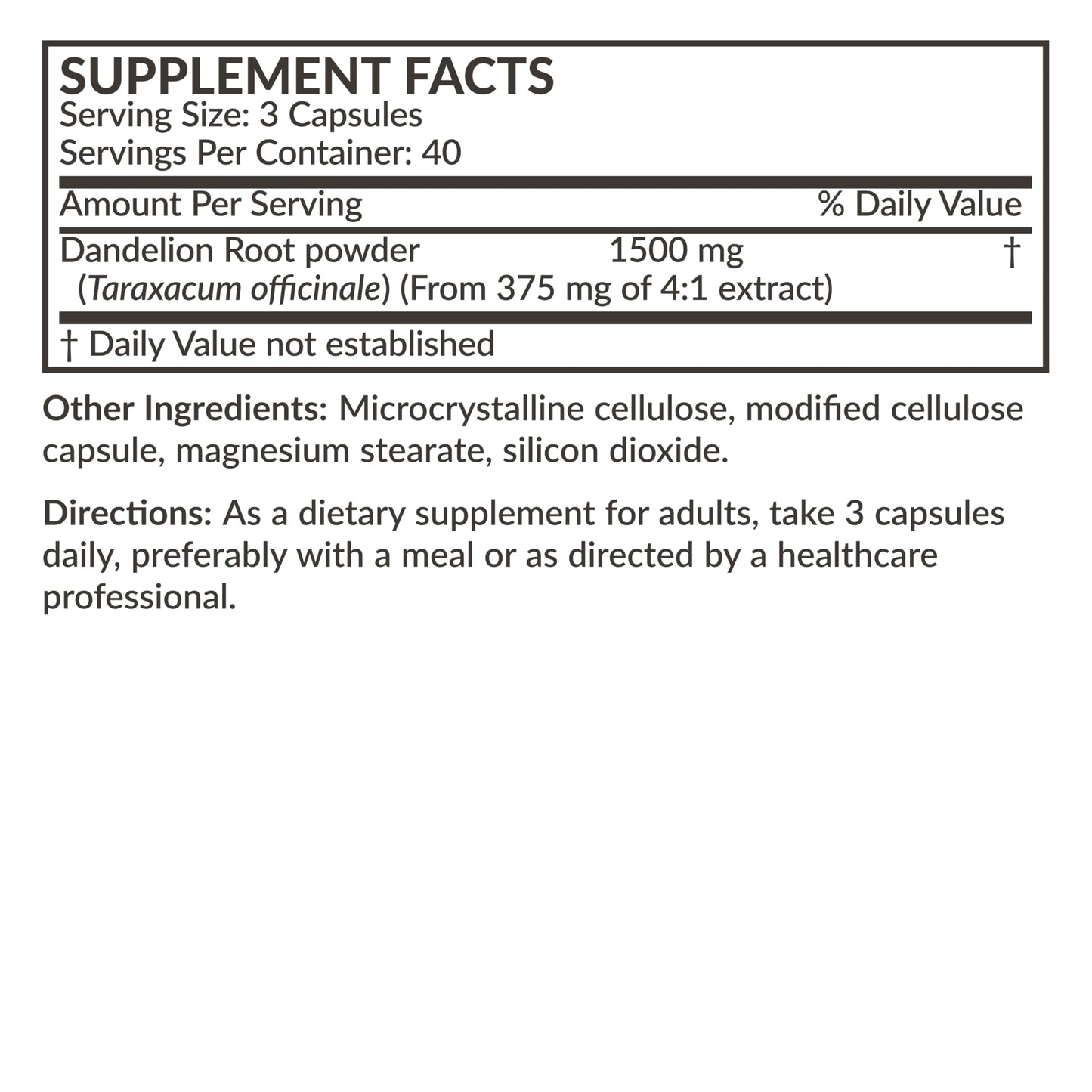 Futurebiotics Dandelion Root 1500 MG – Non-GMO, 120 Vegetarian Capsules