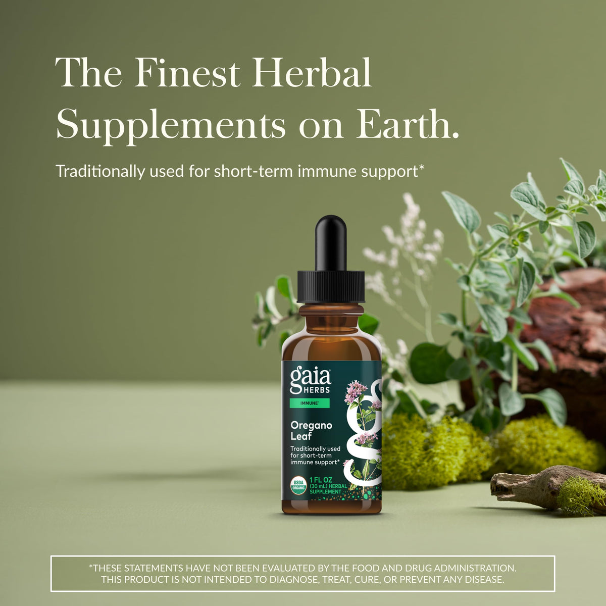 Gaia Herbs Oregano Leaf - دعم المناعة، عضوي، 1 أونصة سائلة | 23 حصة