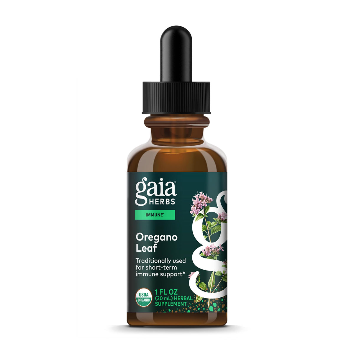 Gaia Herbs Oregano Leaf - دعم المناعة، عضوي، 1 أونصة سائلة | 23 حصة