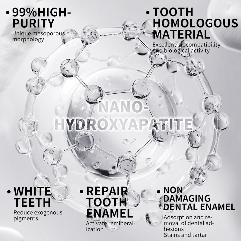 GEELIKE Nano Hydroxyapatite Toothpaste 7.5% nHAP β Enamel Strengthening, Fluoride-Free, Peppermint, 4.23 oz