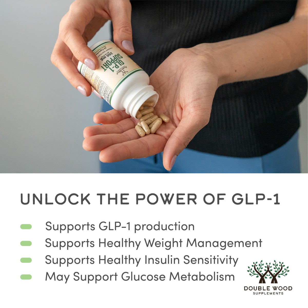 مكمل GLP-1 مع إريومين من دبل وود – 70% إريوسيترين، 5% هيسبيريدين