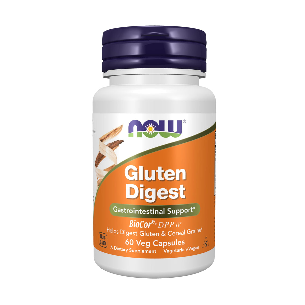 NOW Foods Gluten Digest مع BioCore®DPP IV – دعم الجهاز الهضمي، 60 كبسولة نباتية