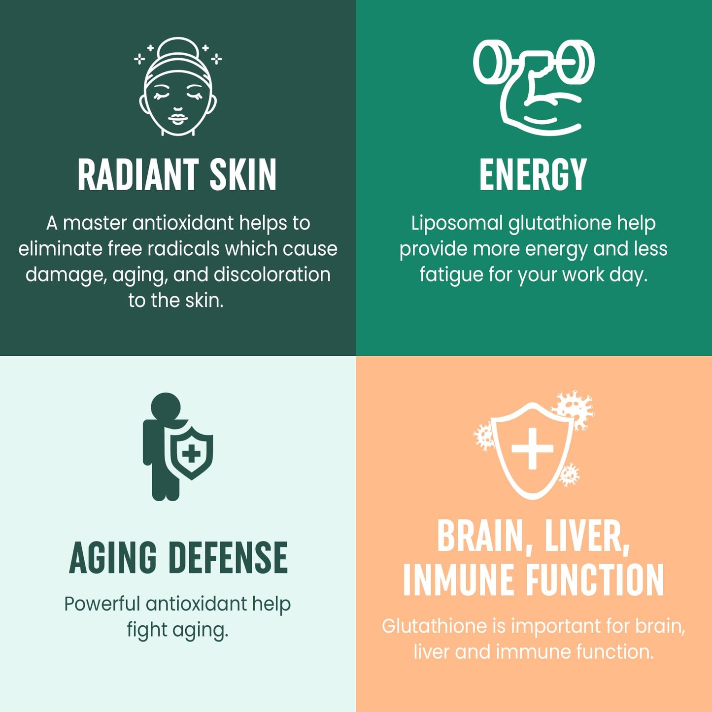8-in-1 Liposomal Glutathione 2400 mg – High Absorption Antioxidant Formula (Skin, Liver Detox & Immune Support) | 60 Softgels