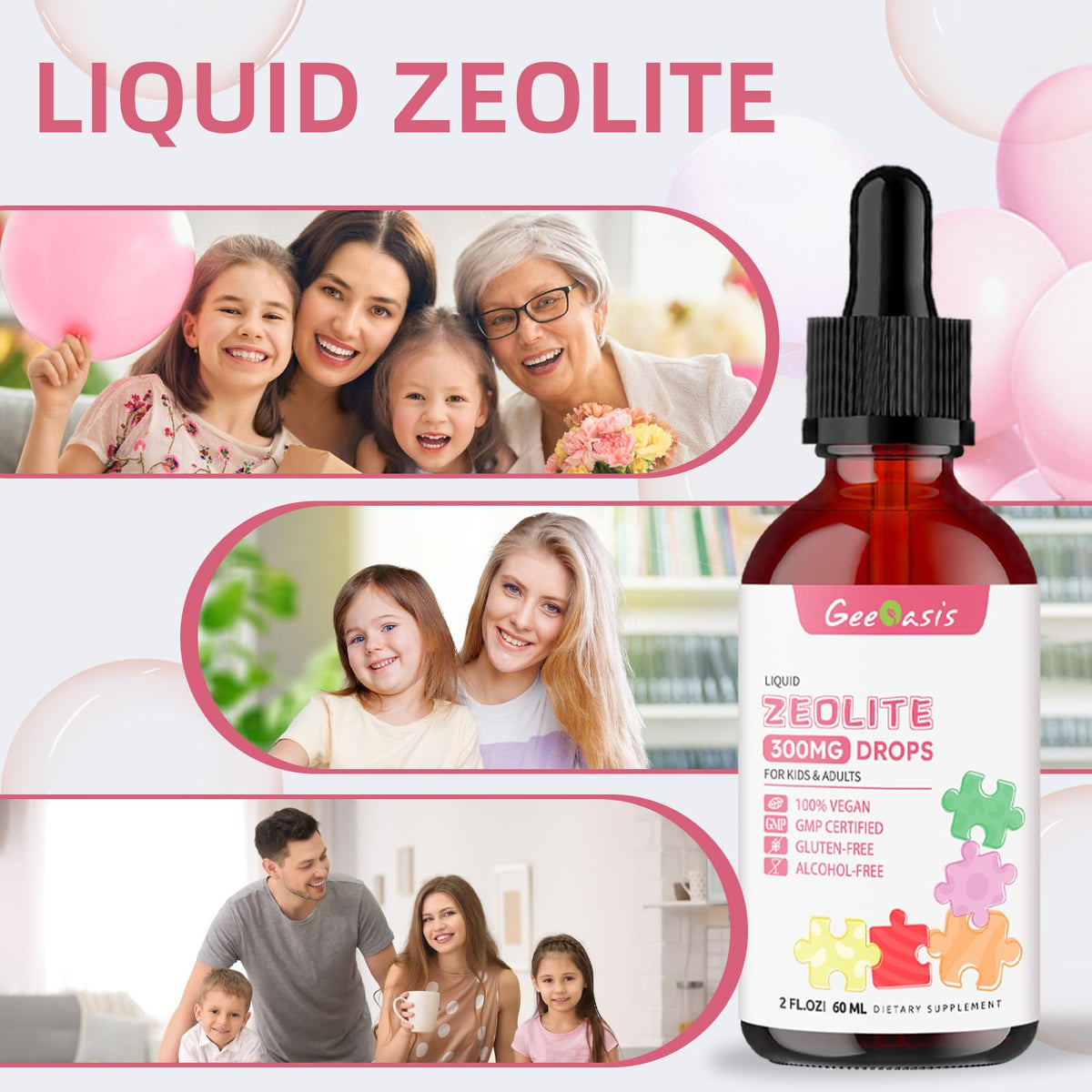 Gocce Disintossicanti alla Zeolite per Bambini e Adulti - 300 mg Clinoptilolite, 60 ml