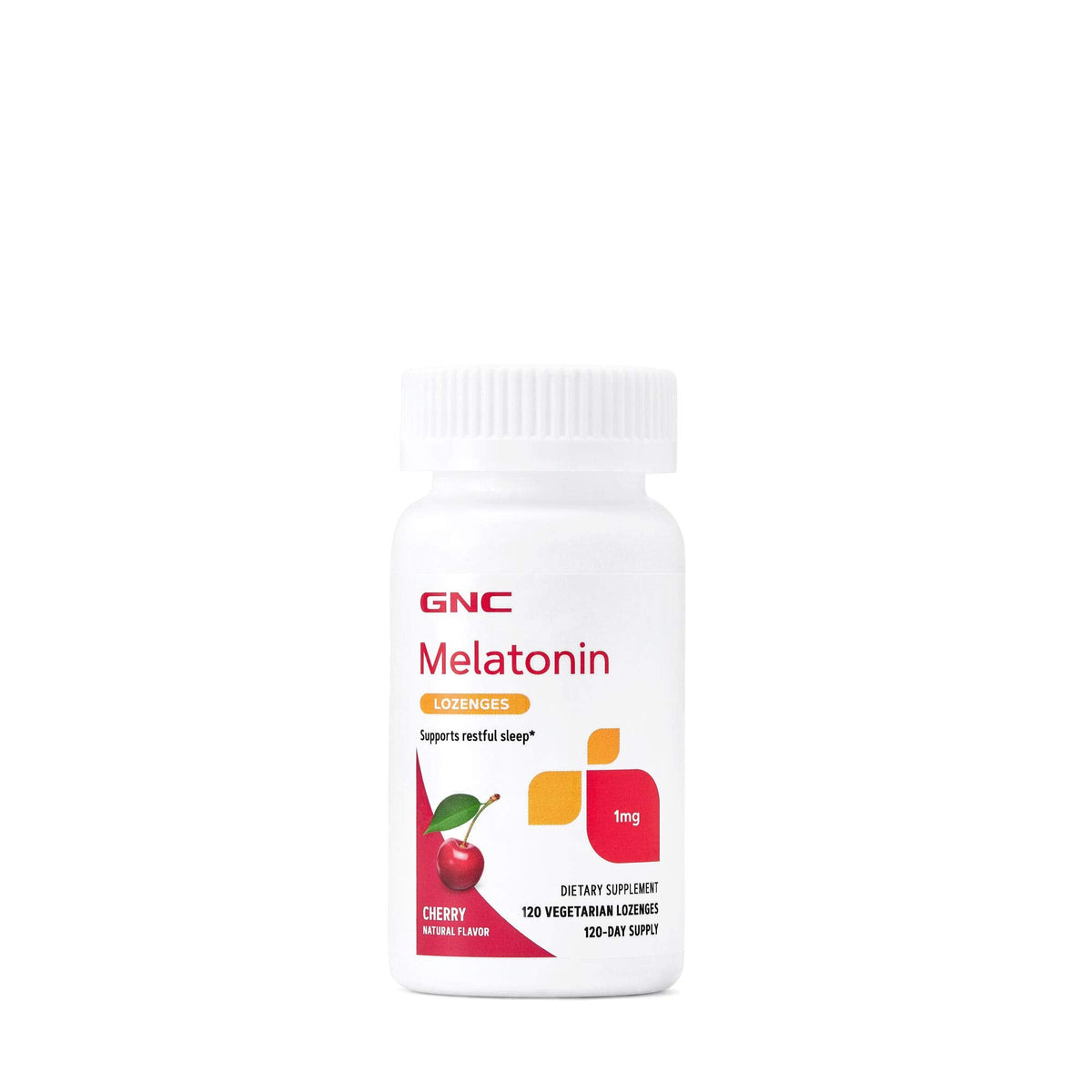 GNC أقراص ميلاتونين للمص 1 ملجم بنكهة الكرز – لدعم النوم، 120 قرص للمص