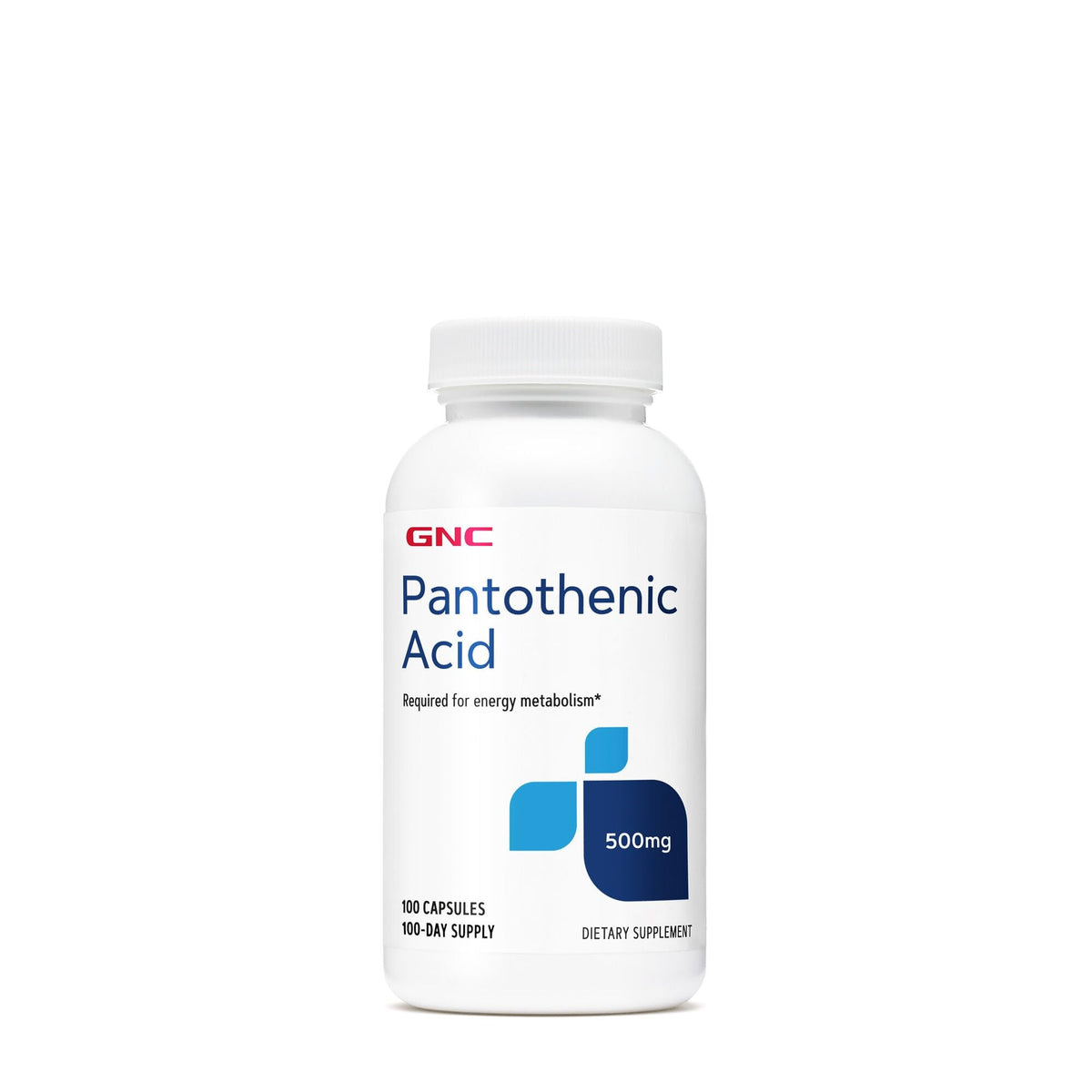 GNC حمض البانتوثينيك 500 ملجم – 100 كبسولة | دعم استقلاب الطاقة