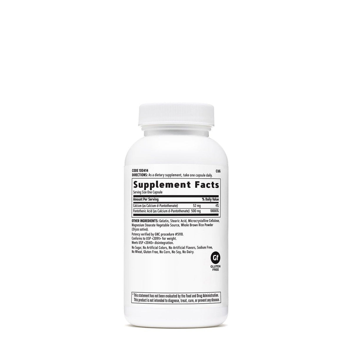 GNC حمض البانتوثينيك 500 ملجم – 100 كبسولة | دعم استقلاب الطاقة