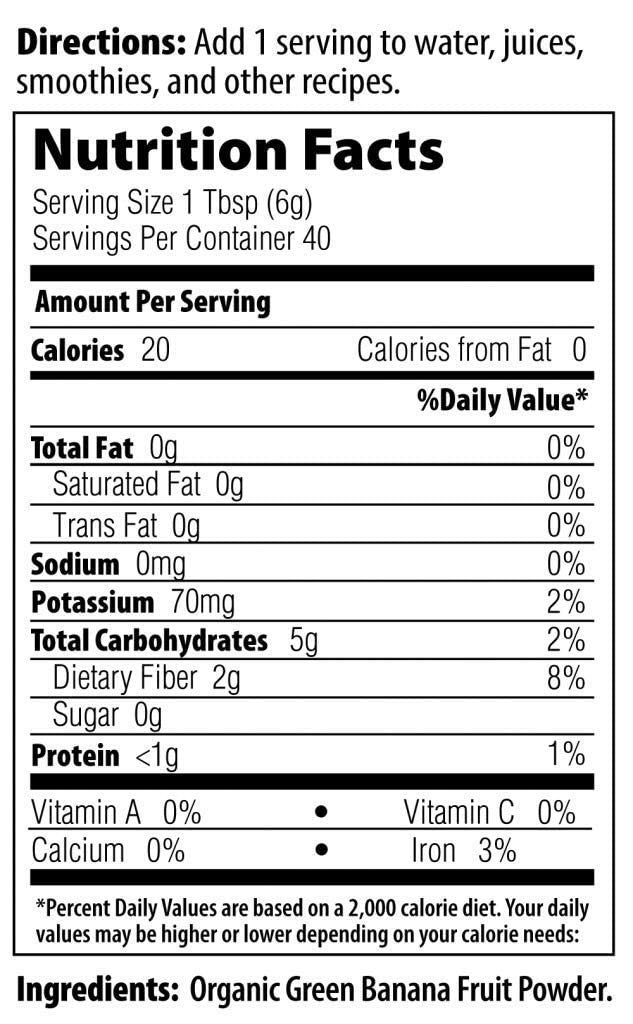 MRM Nutrition Organic Green Banana Powder – High-Fiber Prebiotic Flour (40 Servings)