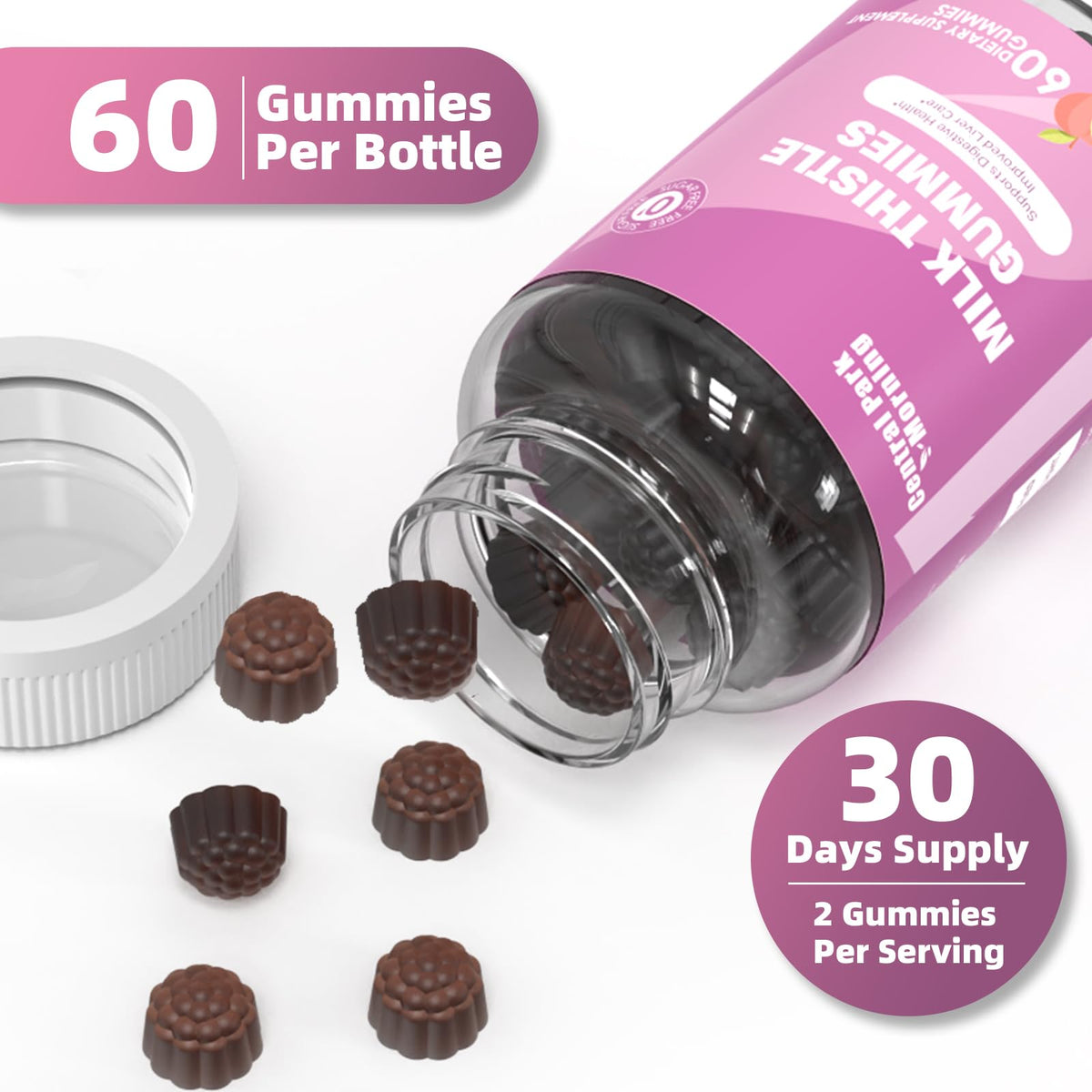 Sugar-Free Milk Thistle Gummies for Liver Cleanse, Detox & Cell Repair