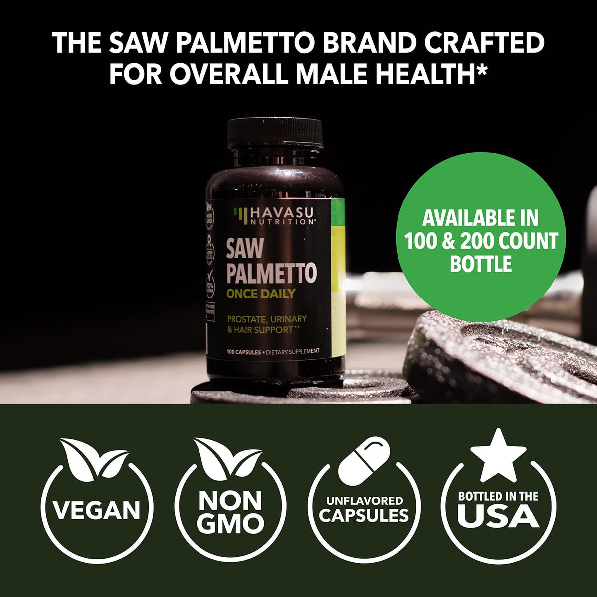 HAVASU NUTRITION Saw Palmetto for Men β Prostate Support & DHT Hair Health (500mg)