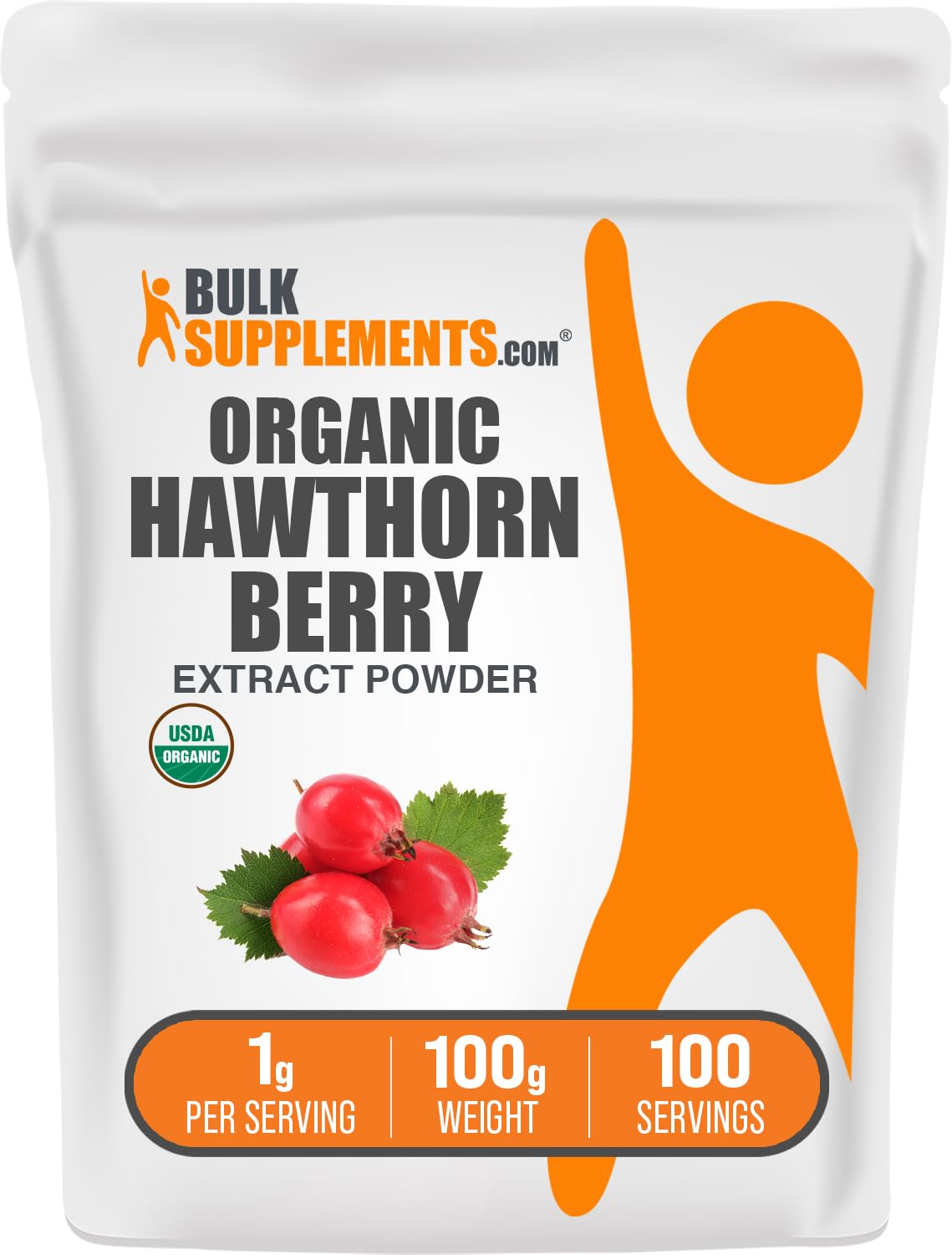 BulkSupplements Hawthorn Berry Extract Powder β Herbal & Gluten Free (100 g, 1 g/serving)