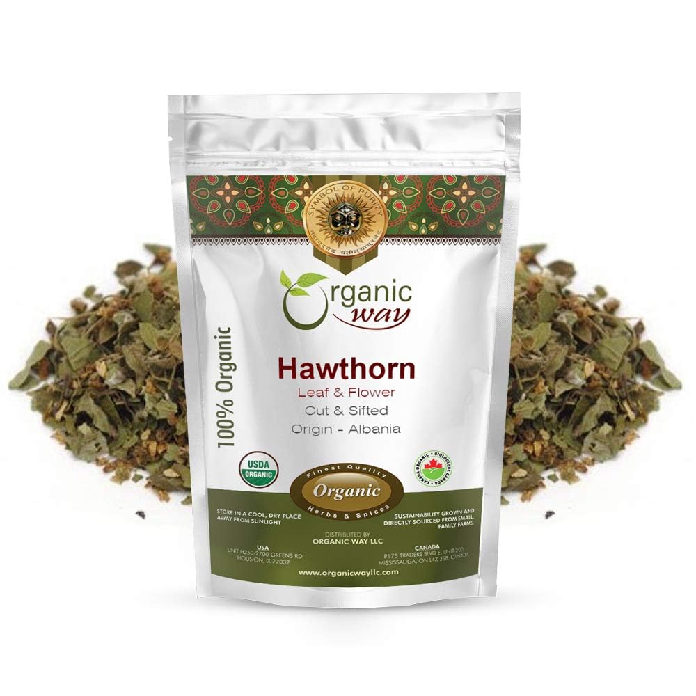 Organic Hawthorn Leaf & Flower Cut & Sifted β Herbal Tea (2 oz) | Albania Origin, Non-GMO, Kosher