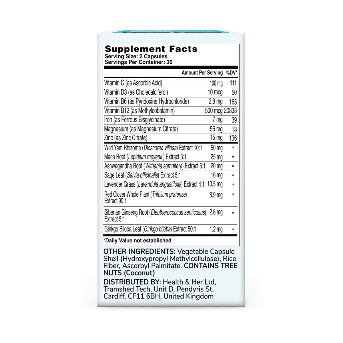 Health & Her Perimenopause Supplement for Women – UK’s No.1, Vegan & Gluten-Free (60 ct)