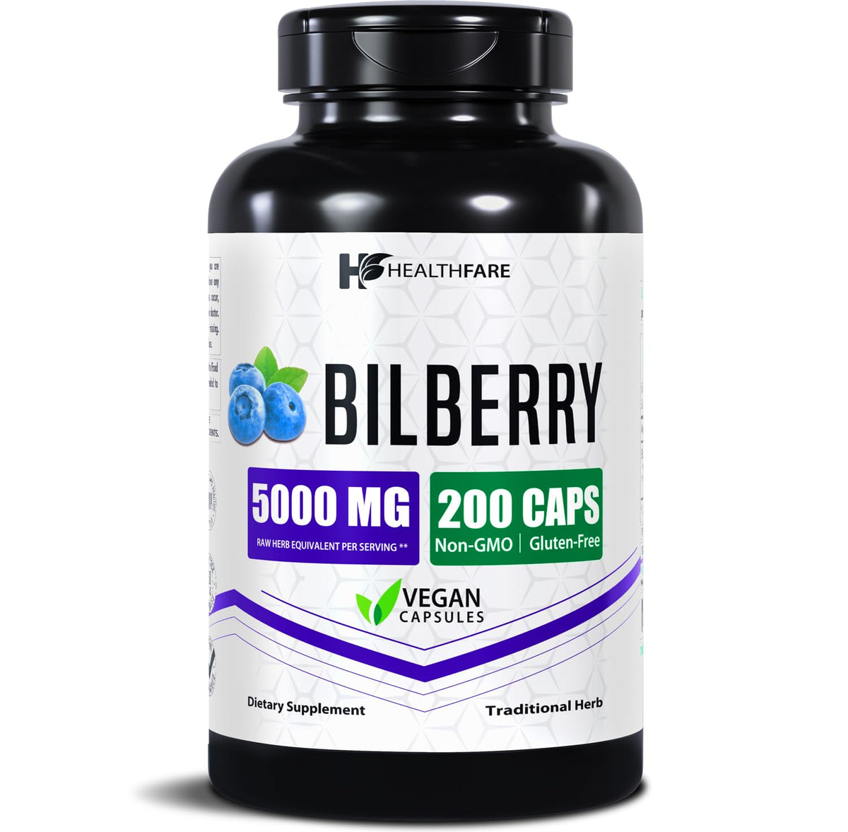 مكمل Healthfare Bilberry لدعم صحة العين - 5000 ملجم خلاصة | لصحة البصر والعين