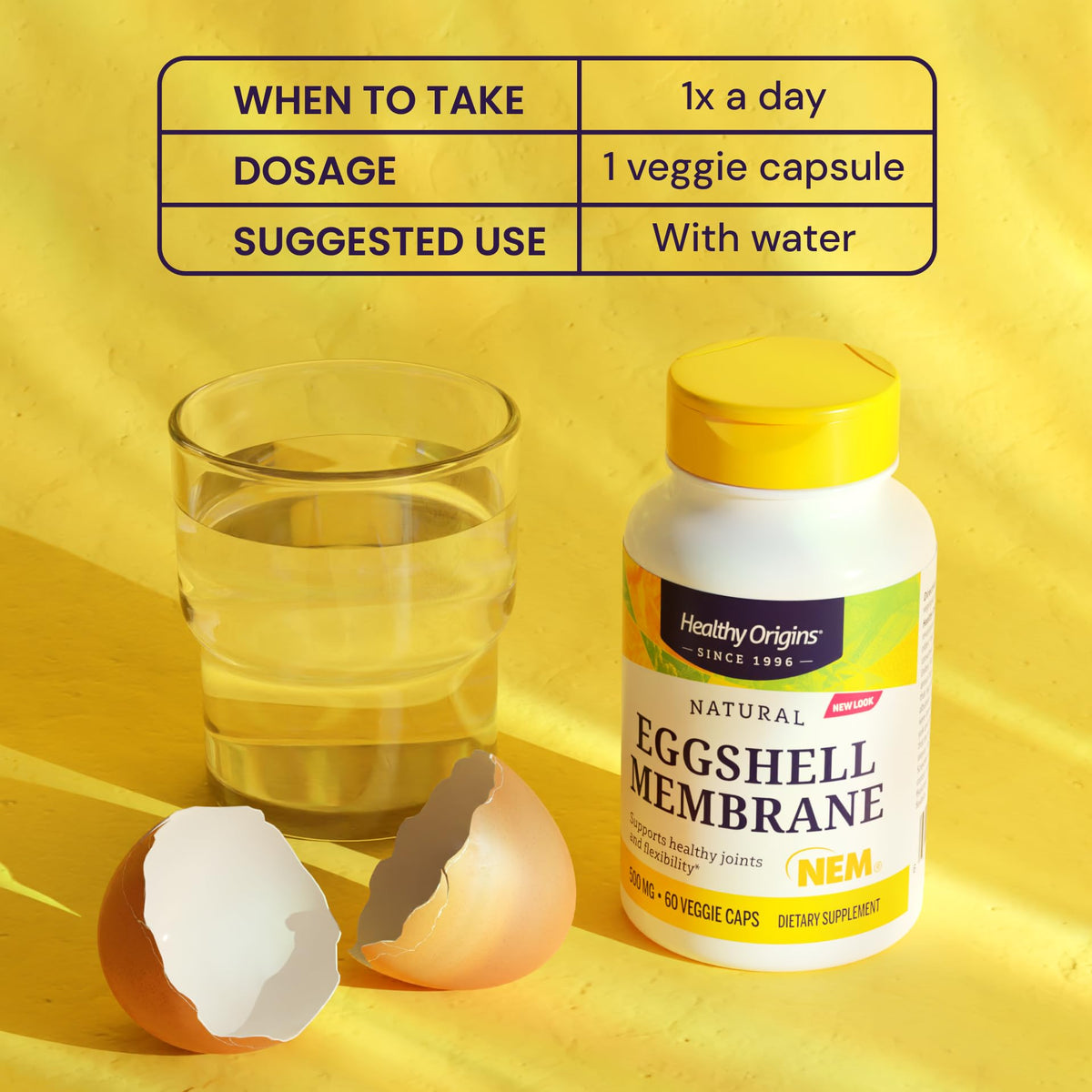Healthy Origins Eggshell Membrane 500 mg - دعم المفاصل من NEM (30 كبسولة نباتية)