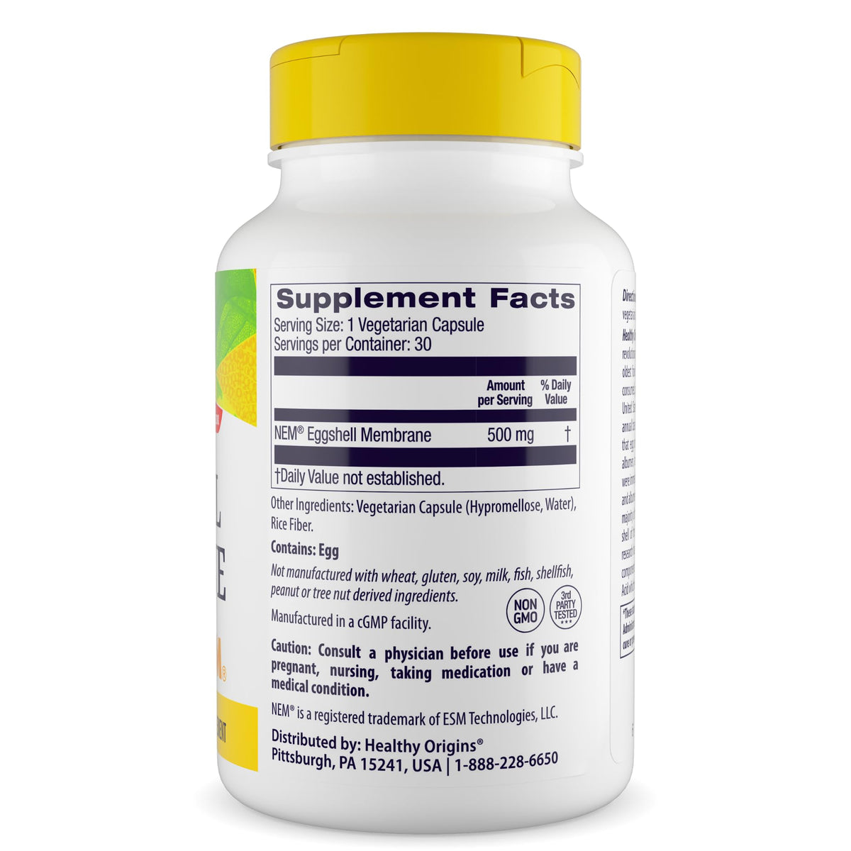 Healthy Origins Eggshell Membrane 500 mg - دعم المفاصل من NEM (30 كبسولة نباتية)