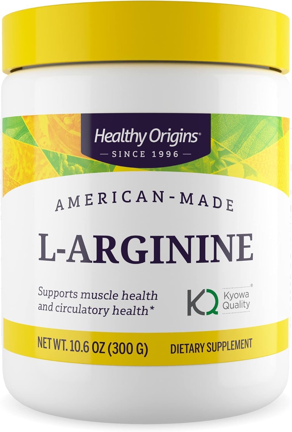 إل-أرجينين من Healthy Origins – صنع أمريكي، غير معدّل وراثيًا، خالٍ من الجلوتين، 10.6 أونصة | دعم العضلات