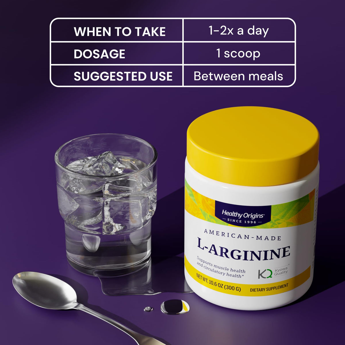 إل-أرجينين من Healthy Origins – صنع أمريكي، غير معدّل وراثيًا، خالٍ من الجلوتين، 10.6 أونصة | دعم العضلات