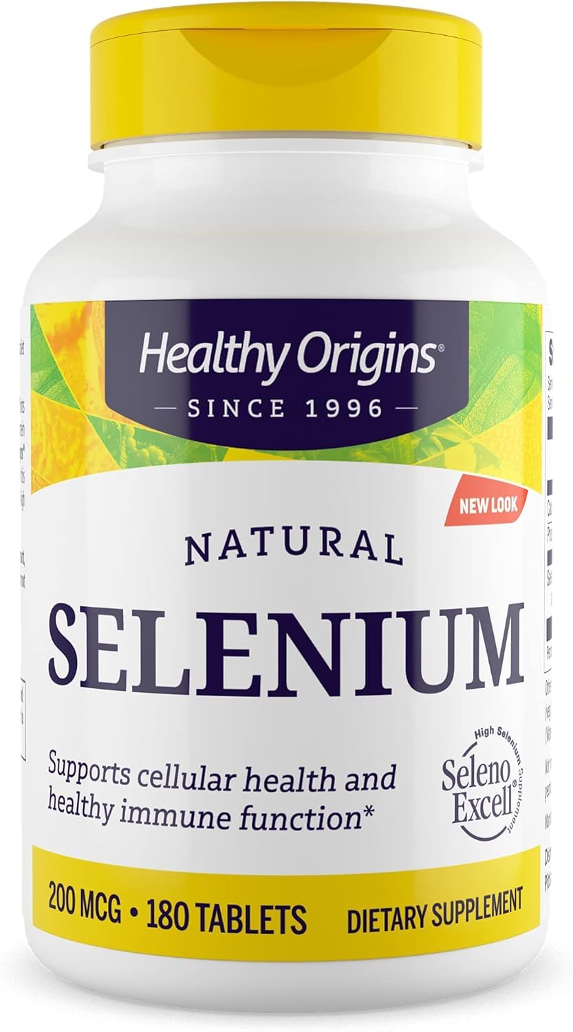 سيلينيوم 200 مكجم من Healthy Origins – سيلينوإكسل، مخمر، 180 قرصًا