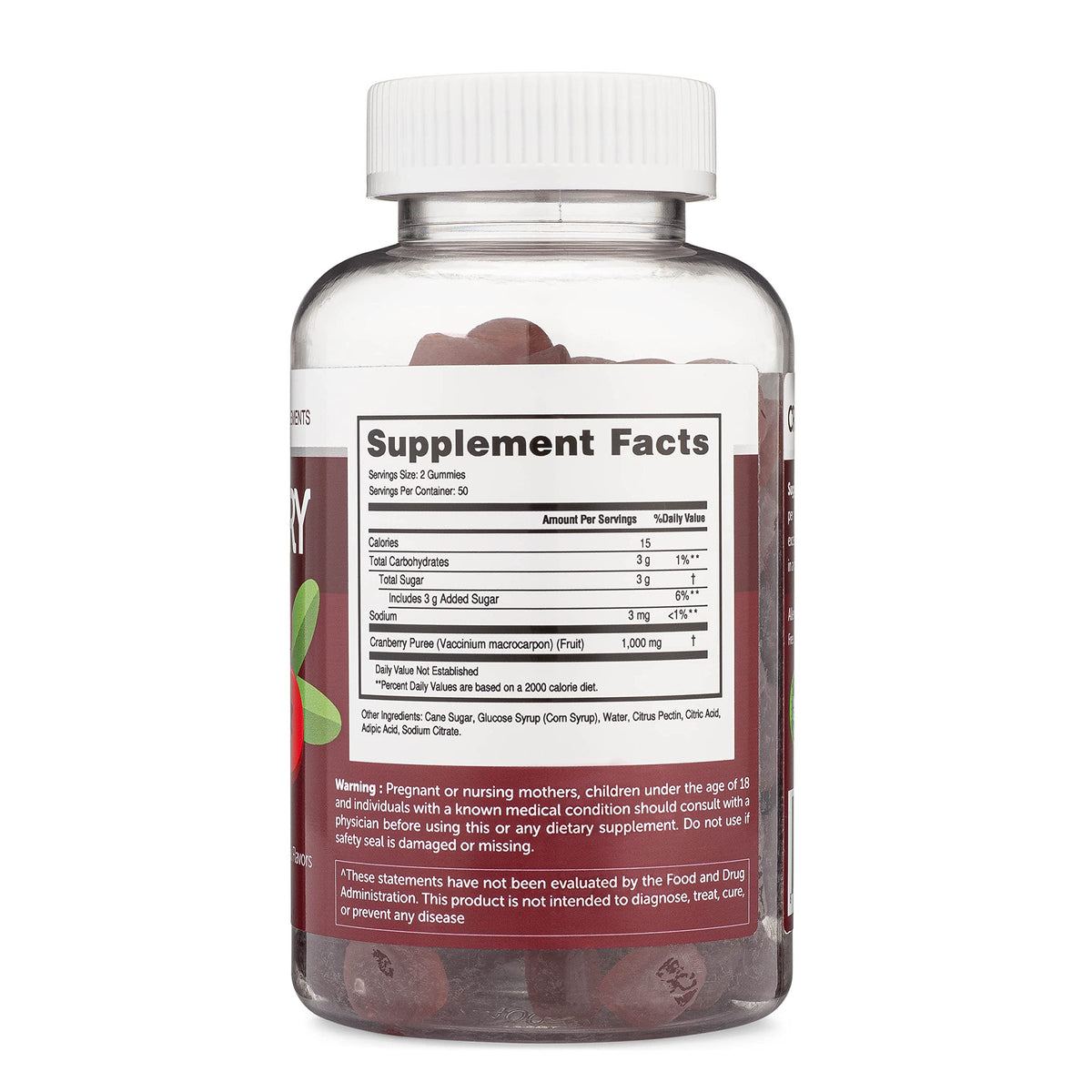 Herbatech Cranberry Gummies 1000mg – صحة المسالك البولية (100 قطعة) الولايات المتحدة الأمريكية
