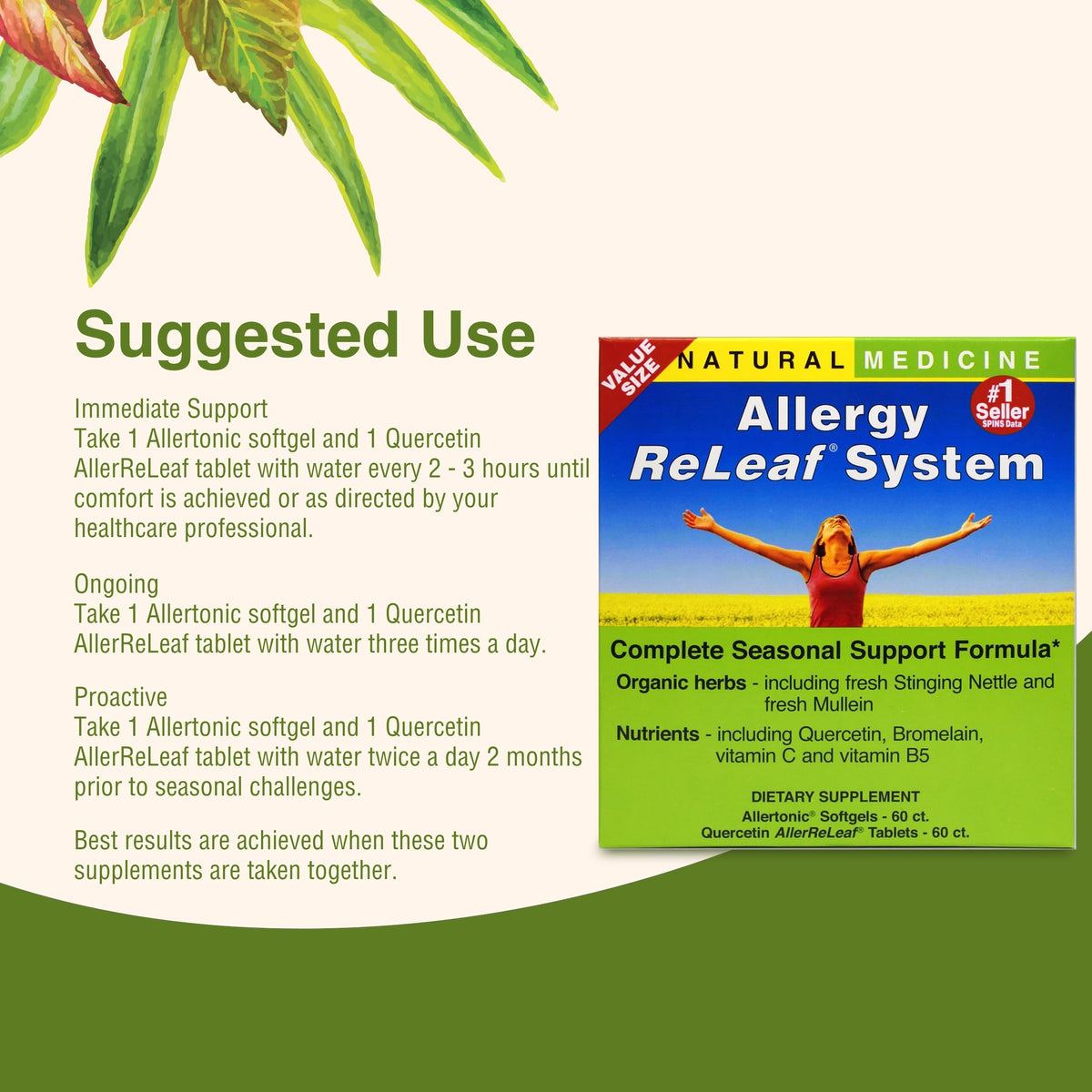 Herbs Etc. Allergy ReLeaf System – Seasonal Discomfort Support (60 Softgels or 60 Tablets)