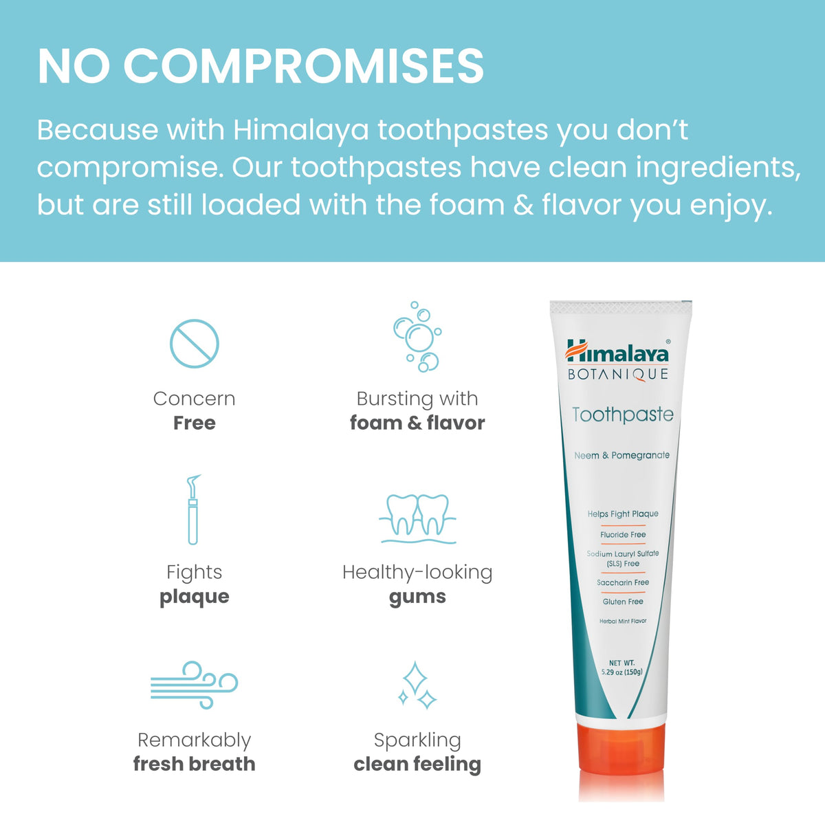 Himalaya Botanique Neem & Pomegranate Toothpaste – Fluoride Free, 2 Pack