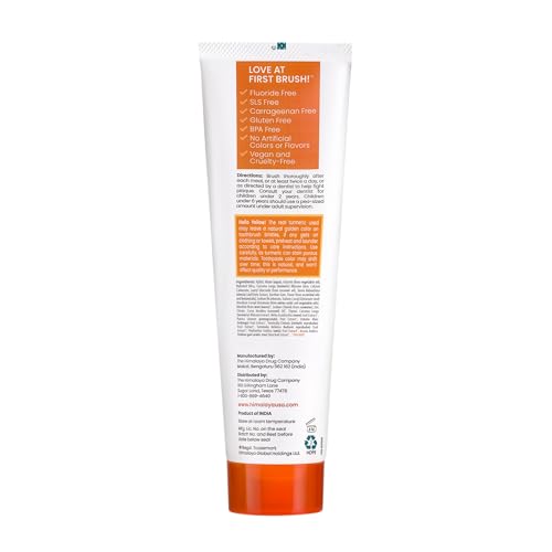 Himalaya Botanique Whitening Antiplaque Toothpaste β Mint, Turmeric & Coconut Oil β Fluoride-Free, Vegan