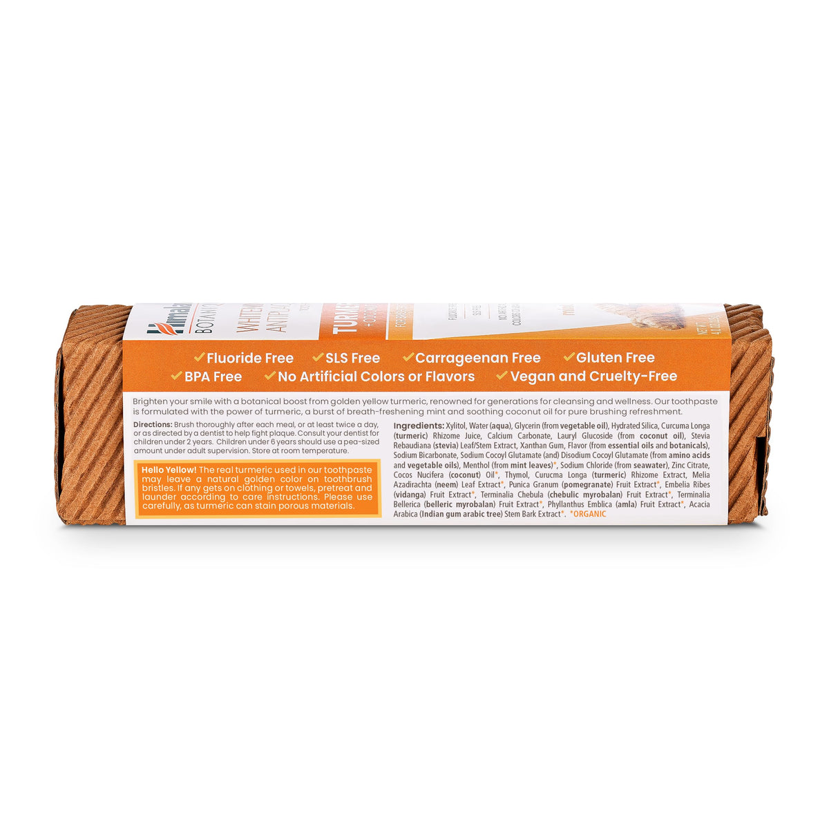 Himalaya Botanique Whitening Antiplaque Toothpaste β Mint, Turmeric & Coconut Oil β Fluoride-Free, Vegan