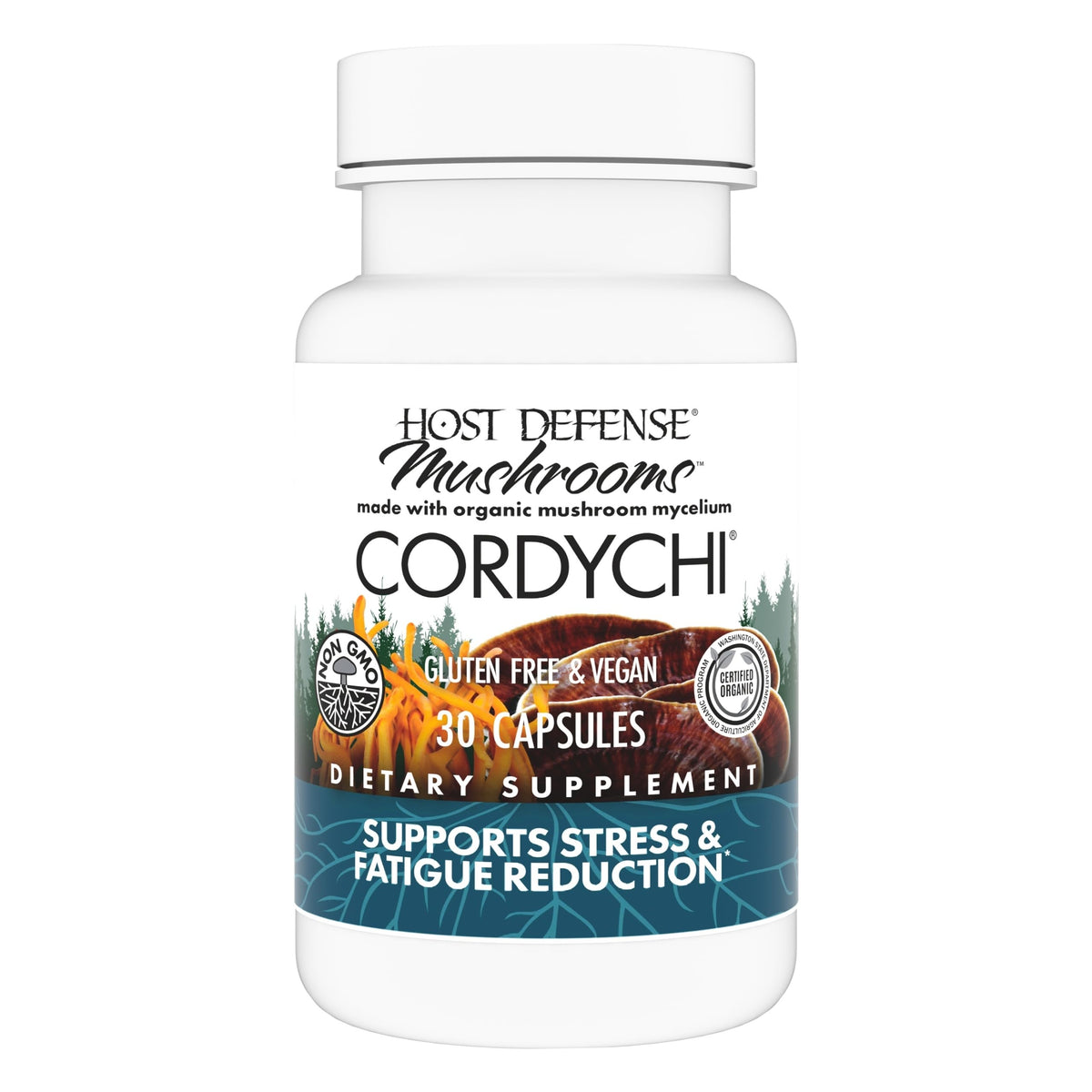 Host Defense CordyChi Capsules β Energy & Immune Support (Cordyceps & Reishi) β 30 Caps