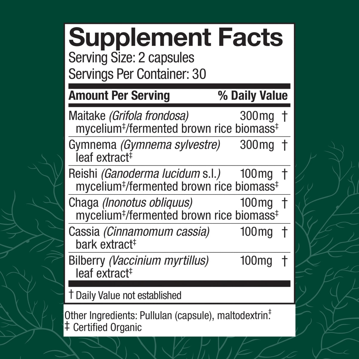 كبسولات Host Defense MycoBotanicals - مكمل فطر الريشي والتشاجا والميتاكي (60 كبسولة، 30 جرعة)