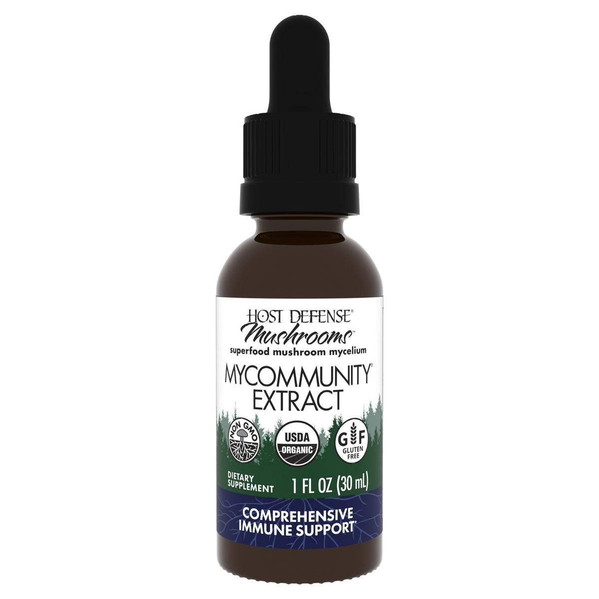 Host Defense MyCommunity Extract – 17-Species Mushroom Supplement for Immune Support | 1 fl oz
