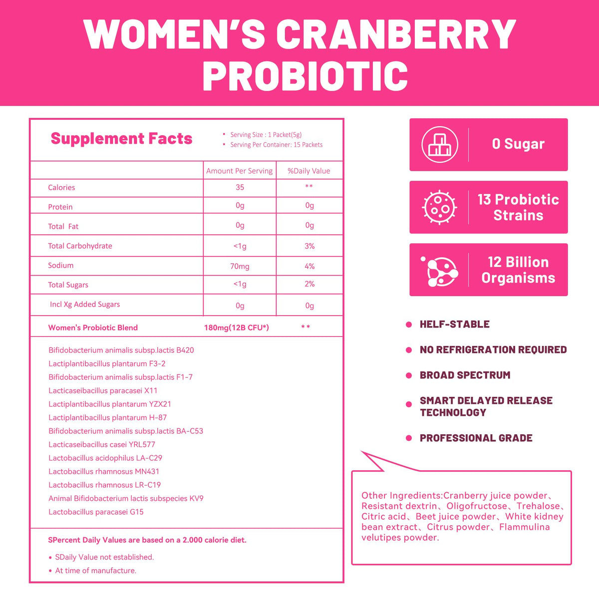 House of Nutrition Women Probiotic Powder – 13 Strains, 12B CFUs | Probiotics for Vaginal Health, Gut & Immune Support