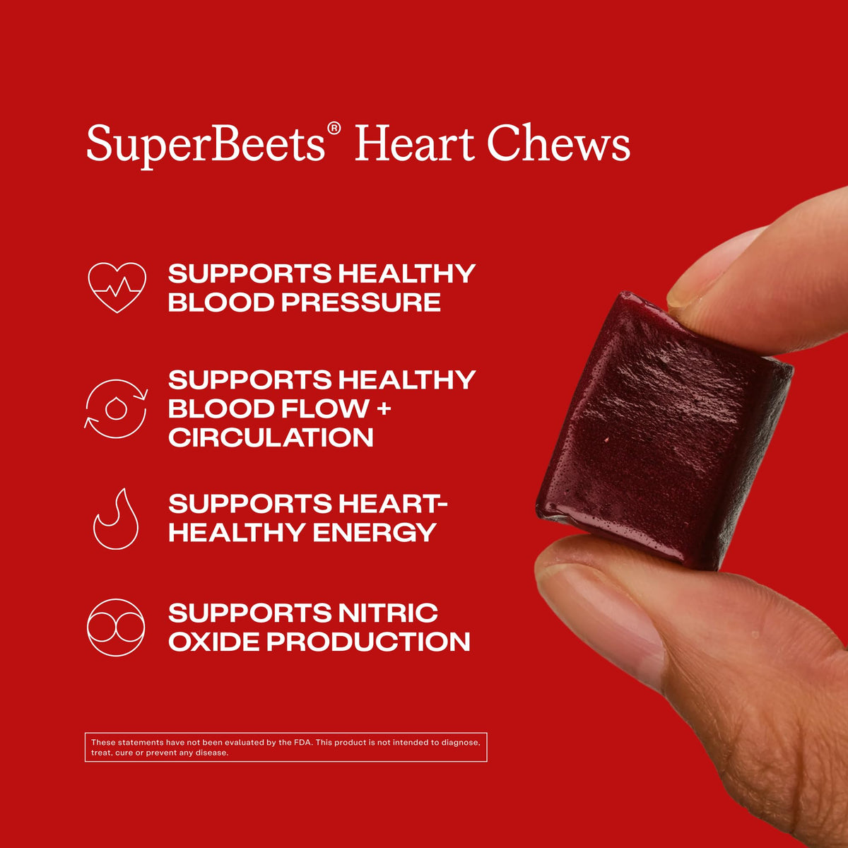 Humann SuperBeets Heart Chews β Nitric Oxide & Blood Pressure Support, Pomegranate Berry Flavor, 60 Count