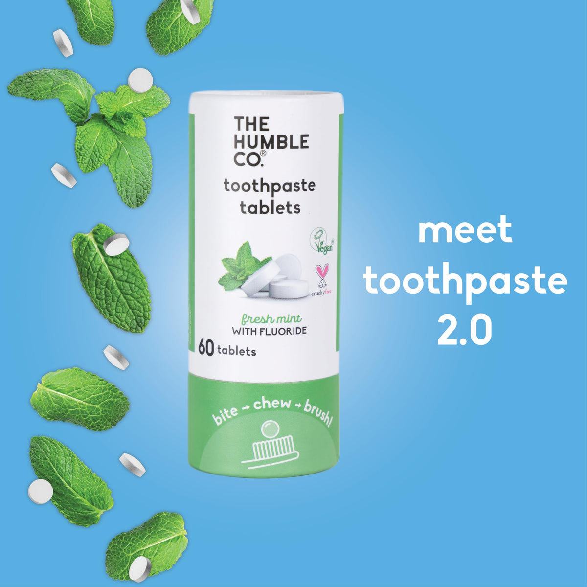 The Humble Co Chewable Toothpaste Tablets with Fluoride β Mint (180 ct)