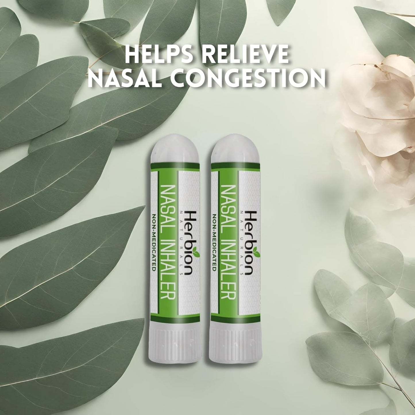 HERBION Naturals Nasal Inhaler - Non-Medicated Essential Oil Relief for Congestion & Sinus Pressure (Pack of 2)