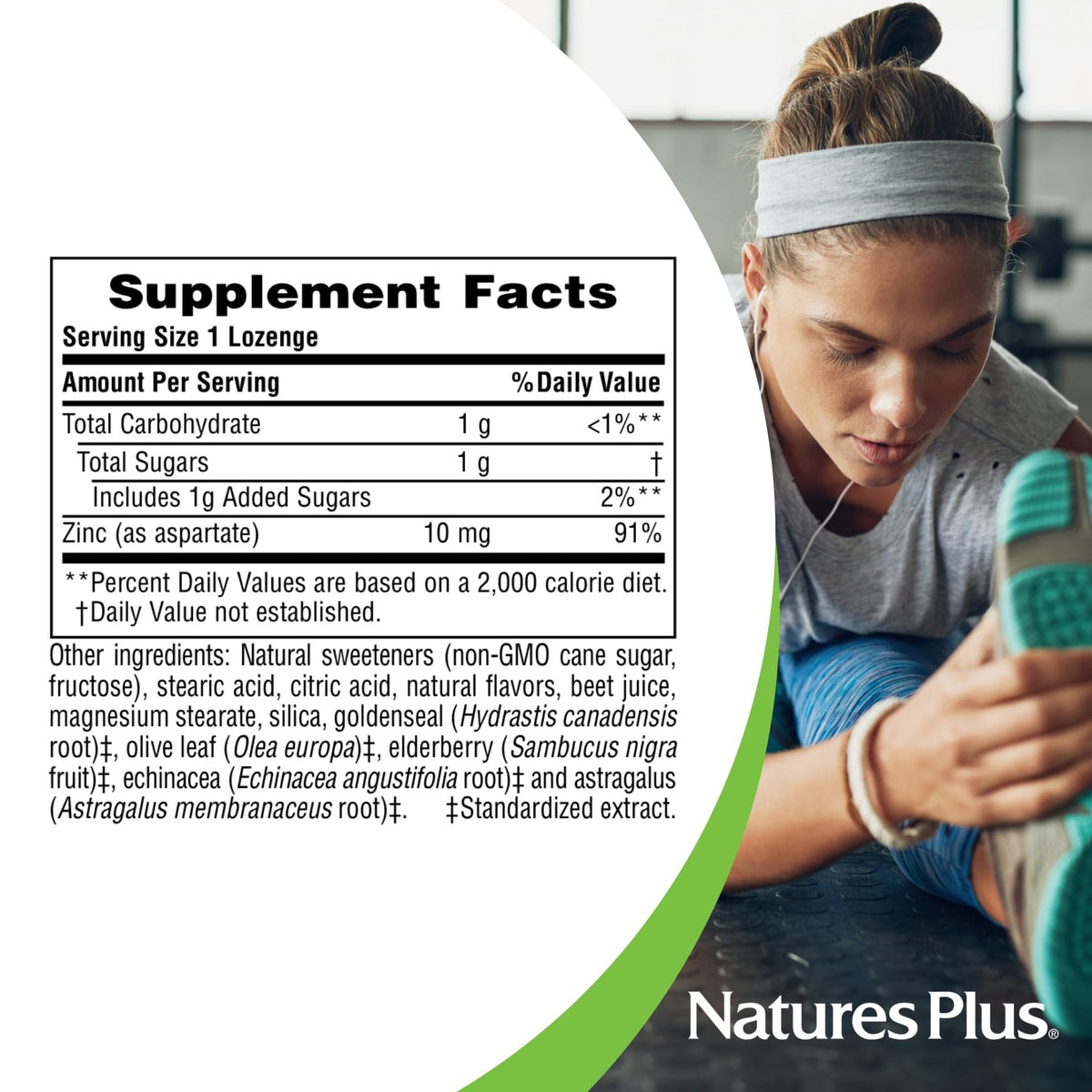 أقراص المص بالزنك ImmunActin من NaturesPlus – كرز بري، 60 قرص مص نباتي | دعم المناعة
