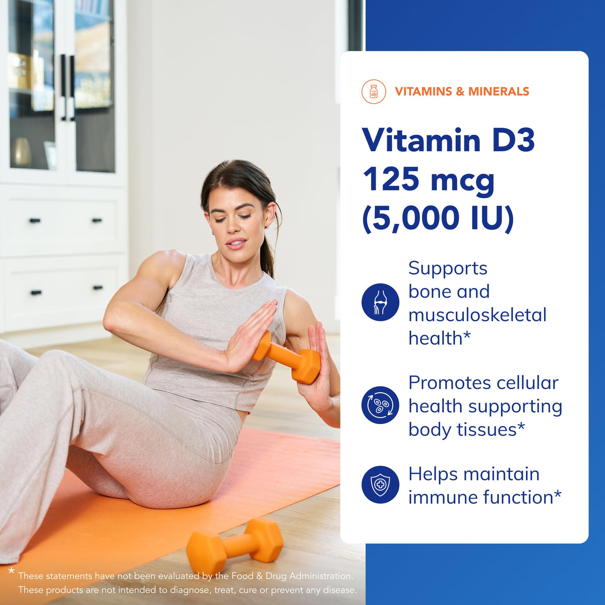 Pure Encapsulations Vitamin D3 125 mcg (5,000 IU) β Bone, Immune & Heart Health β 250 Capsules