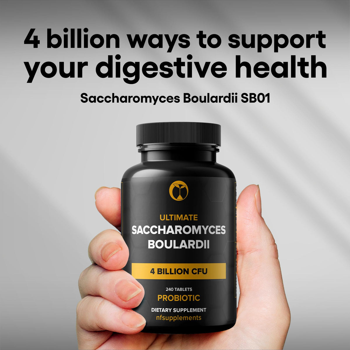 Saccharomyces Boulardii Probiotic Supplement β 4 Billion CFU, 240 Tablets β Digestive & Gut Health, Vegan, Gluten Free, Non-GMO