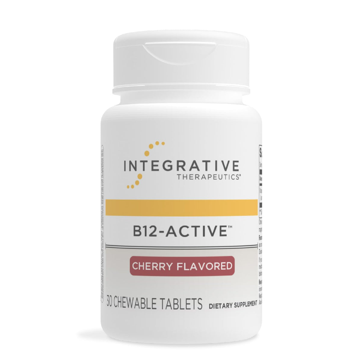 فيتامين B12-Active القابل للمضغ بنكهة الكرز من Integrative Therapeutics - فيتامين B12 نباتي وخالٍ من الغلوتين لدعم الأعصاب (30 جرعة)