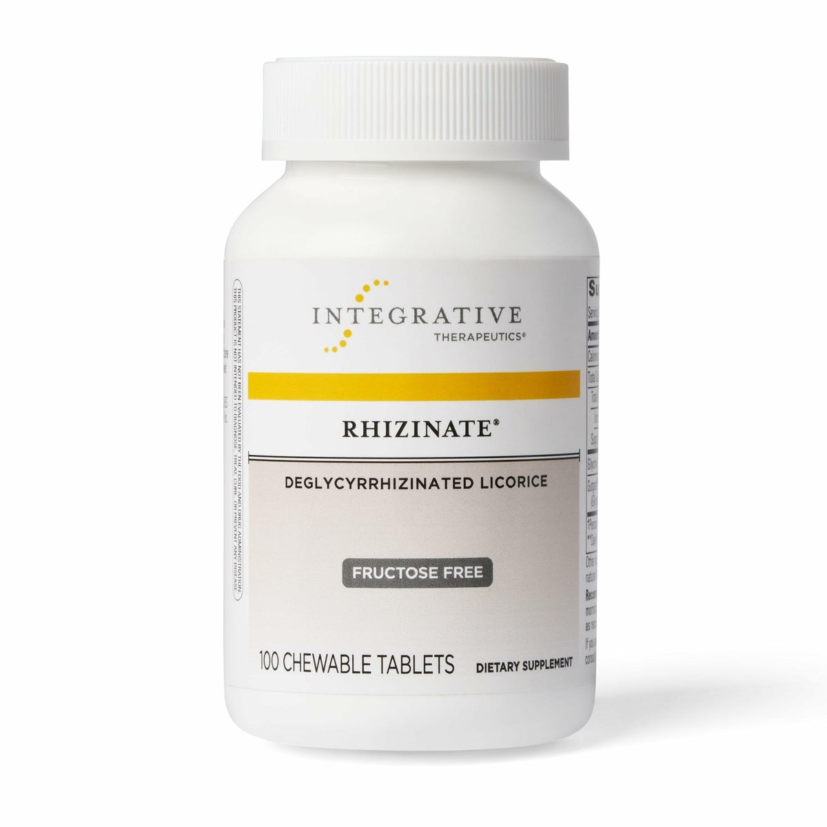 Integrative Therapeutics Rhizinate بدون سكر، 100 حبة – أقراص DGL للمضغ خالية من الفركتوز